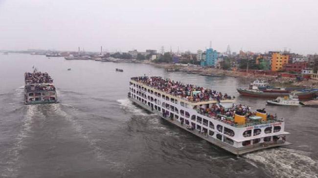 লঞ্চে নৌপরিবহন শ্রমিকদের হামলা