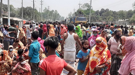 সৈয়দপুরে খাবার না পেয়ে অসহায়দের বিক্ষোভ