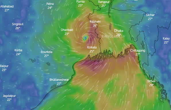 আর কতক্ষণ পর আঘাত হানবে ঘূর্ণিঝড় আম্ফান এখন কোথায় ,দেখুন লাইভ ভিডিও